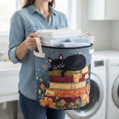 Carrying the basket with folded laundry