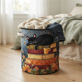 The basket in a bedroom