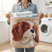 Carrying the basket with folded laundry