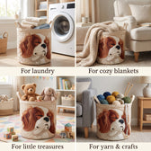 Four ways to use the basket: laundry, cozy blankets, little treasures, yarn & crafts