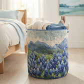The basket in a bedroom