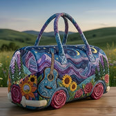 Melodyvana guitar and wildflower camper van quilted duffle