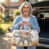Customer holding the weekend bag