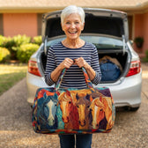 Customer holding the weekend bag