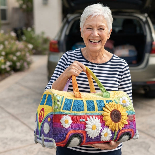 Customer holding the weekend bag