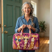 Customer holding the weekend bag