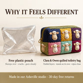 Why it feels different: padded quilted layers versus a free plastic pouch