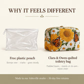 Why it feels different: padded quilted layers versus a free plastic pouch