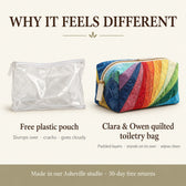 Why it feels different: padded quilted layers versus a free plastic pouch
