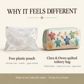 Why it feels different: padded quilted layers versus a free plastic pouch