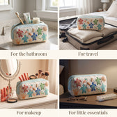 Four ways to use the toiletry bag: bathroom, travel, makeup, little essentials
