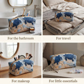 Four ways to use the toiletry bag: bathroom, travel, makeup, little essentials