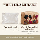 Why it feels different: padded quilted layers versus a free plastic pouch