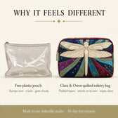 Why it feels different: padded quilted layers versus a free plastic pouch