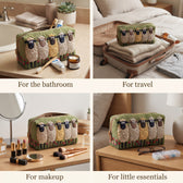 Four ways to use the toiletry bag: bathroom, travel, makeup, little essentials