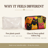 Why it feels different: padded quilted layers versus a free plastic pouch