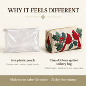 Why it feels different: padded quilted layers versus a free plastic pouch