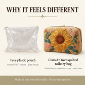 Why it feels different: padded quilted layers versus a free plastic pouch