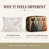 Why it feels different: padded quilted layers versus a free plastic pouch