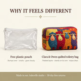 Why it feels different: padded quilted layers versus a free plastic pouch
