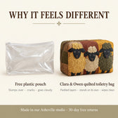 Why it feels different: padded quilted layers versus a free plastic pouch