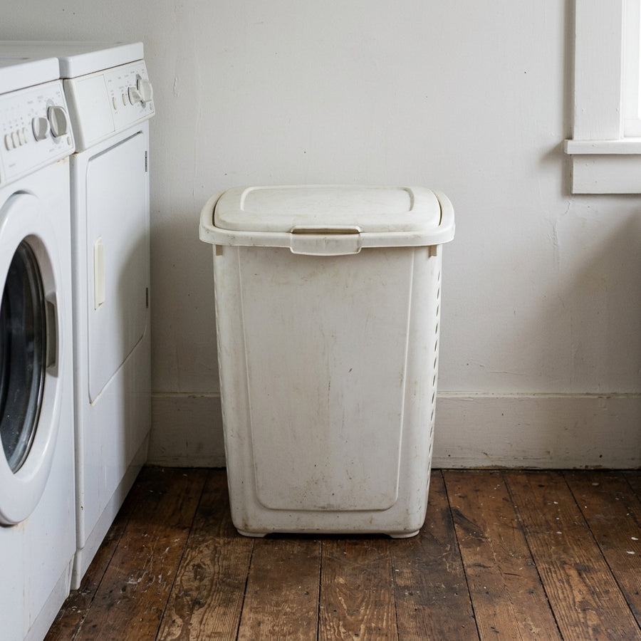 Plain plastic laundry hamper