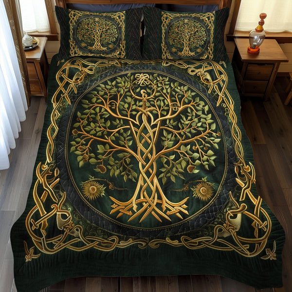 Celtic Heritage Tree of Life 3-Piece Quilted Bedding Set