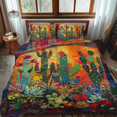 Radiant Desert Cactus 3-Piece Quilted Bedding Set